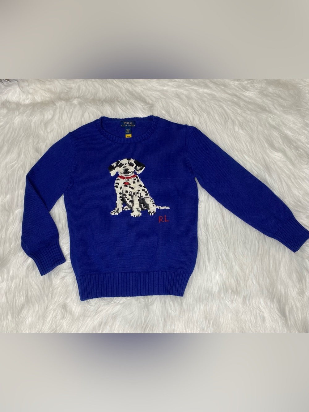Polo by Ralph Lauren Kids Royal Blue Dalmatian Sweater